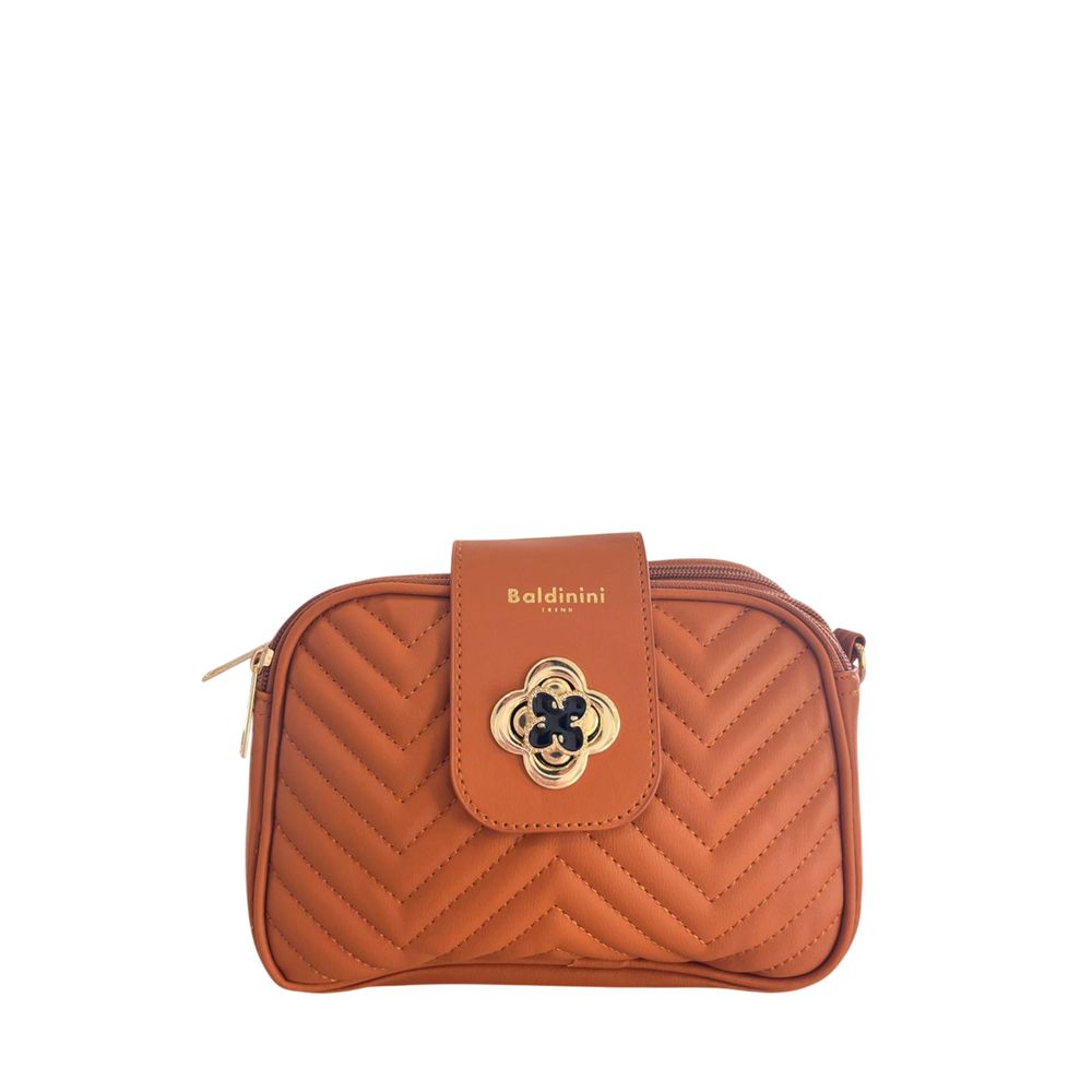 Exclusive Baldinini Trend Polyurethane Crossbody Bag – Brown — Front View