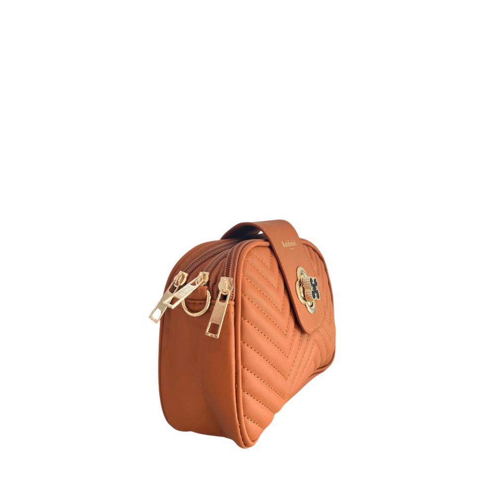 Exclusive Baldinini Trend Polyurethane Crossbody Bag – Brown — Side View