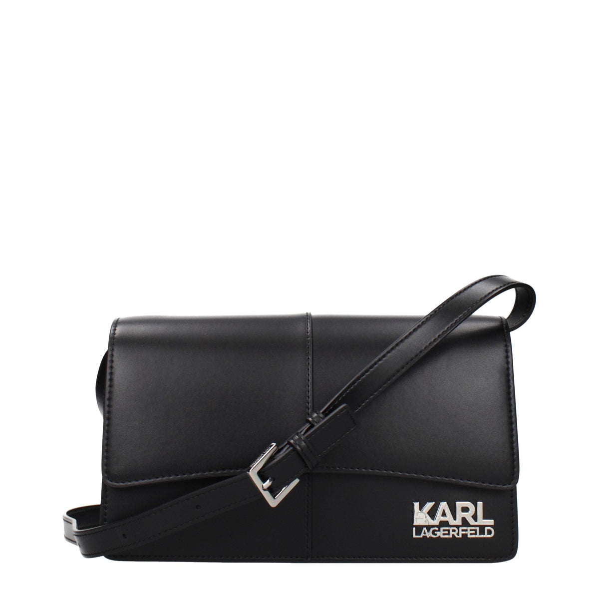 Exclusive Karl Lagerfeld Logo Crossbody Bag – Black — Front View