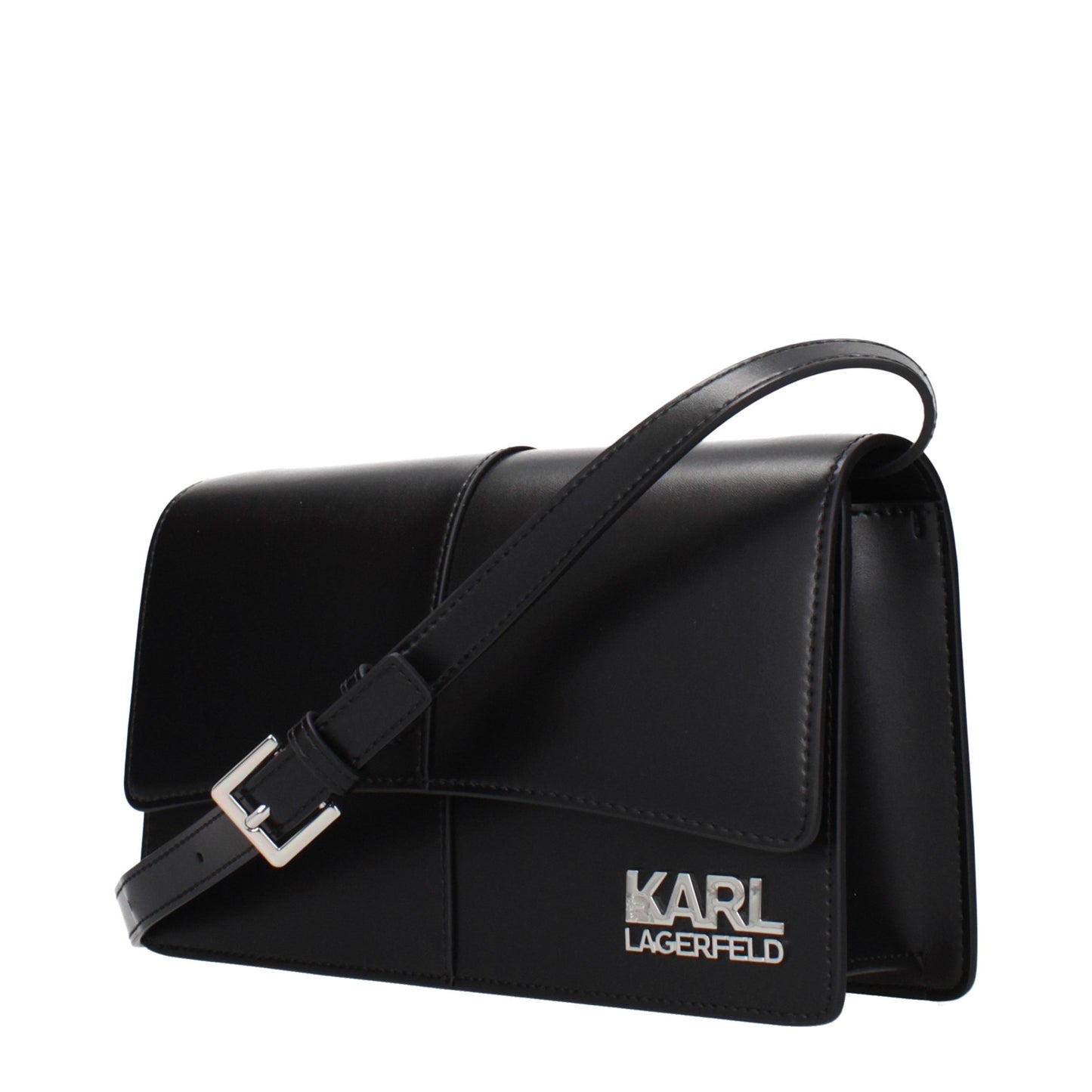 Exclusive Karl Lagerfeld Logo Crossbody Bag – Black — Side View