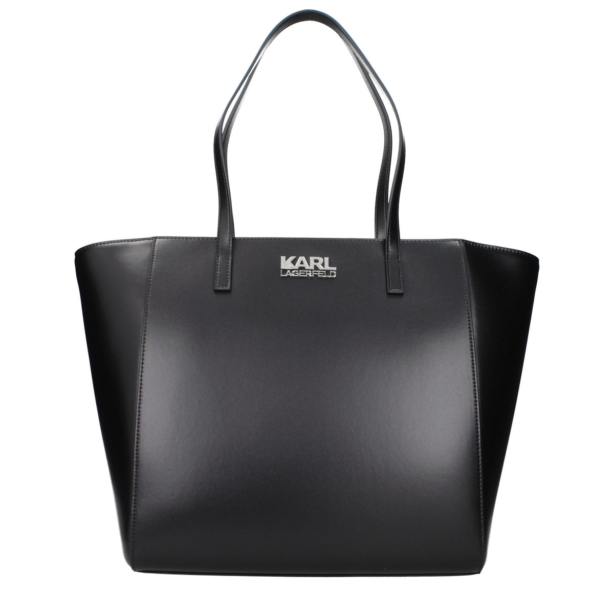 Exclusive Karl Lagerfeld Logo Shoulder Bag – Black — Front View