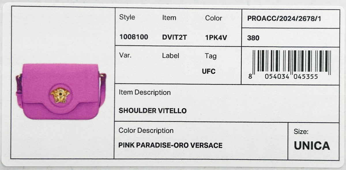 Exclusive Versace La Medusa Leather Crossbody Bag – Pink — Top View
