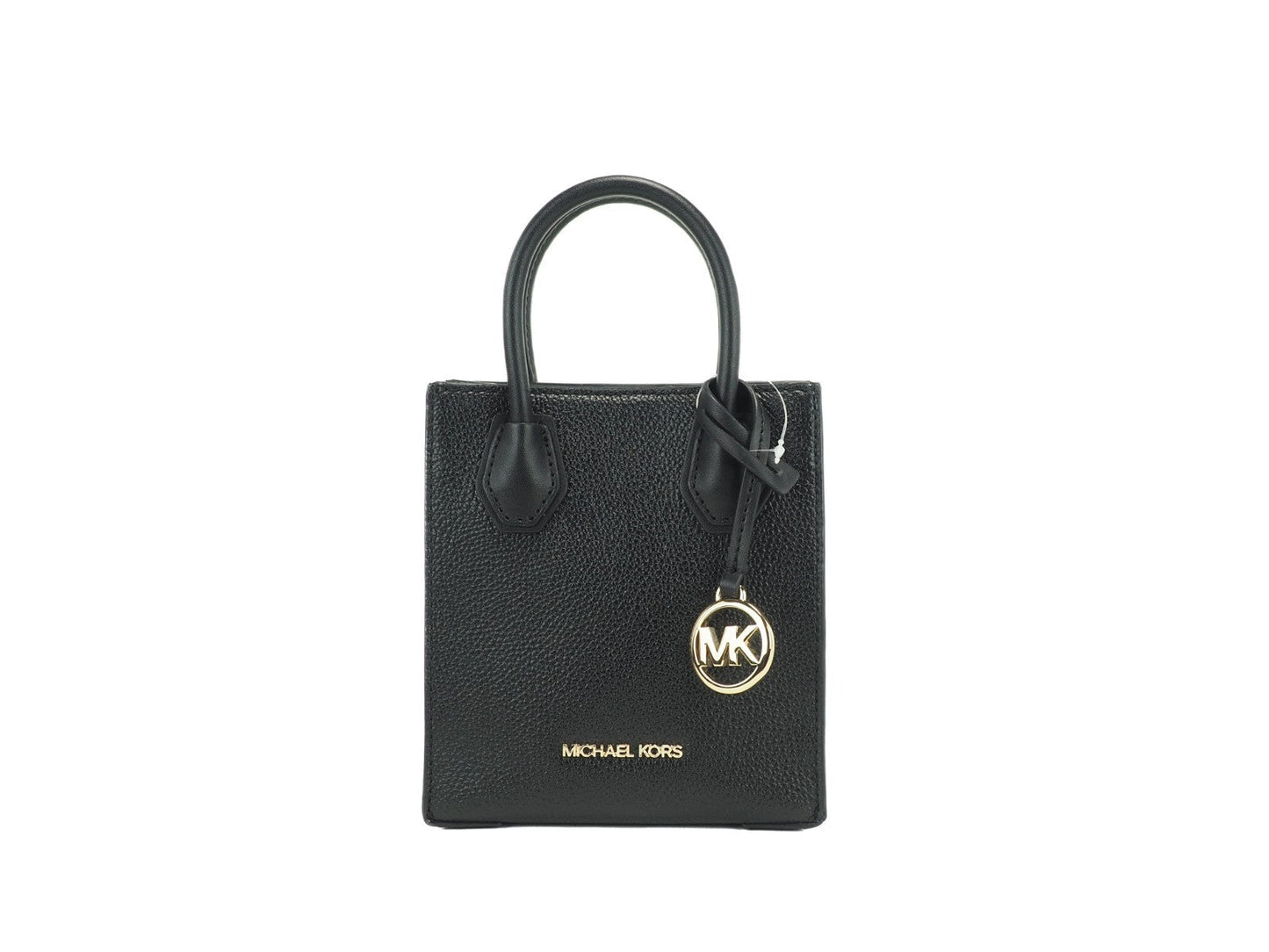 Exclusive Michael Kors Mercer XS Leather Crossbody – Black — Front View
