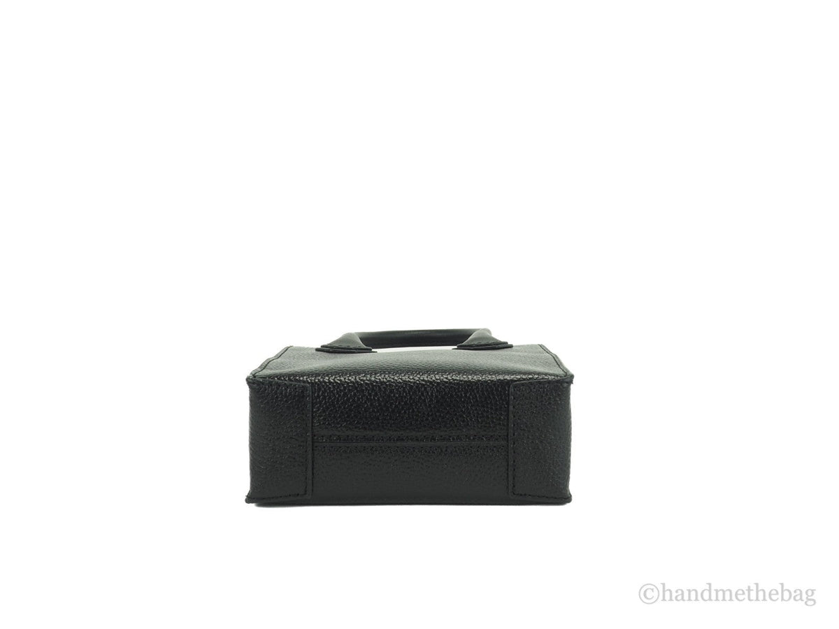 Exclusive Michael Kors Mercer XS Leather Crossbody – Black — Top View