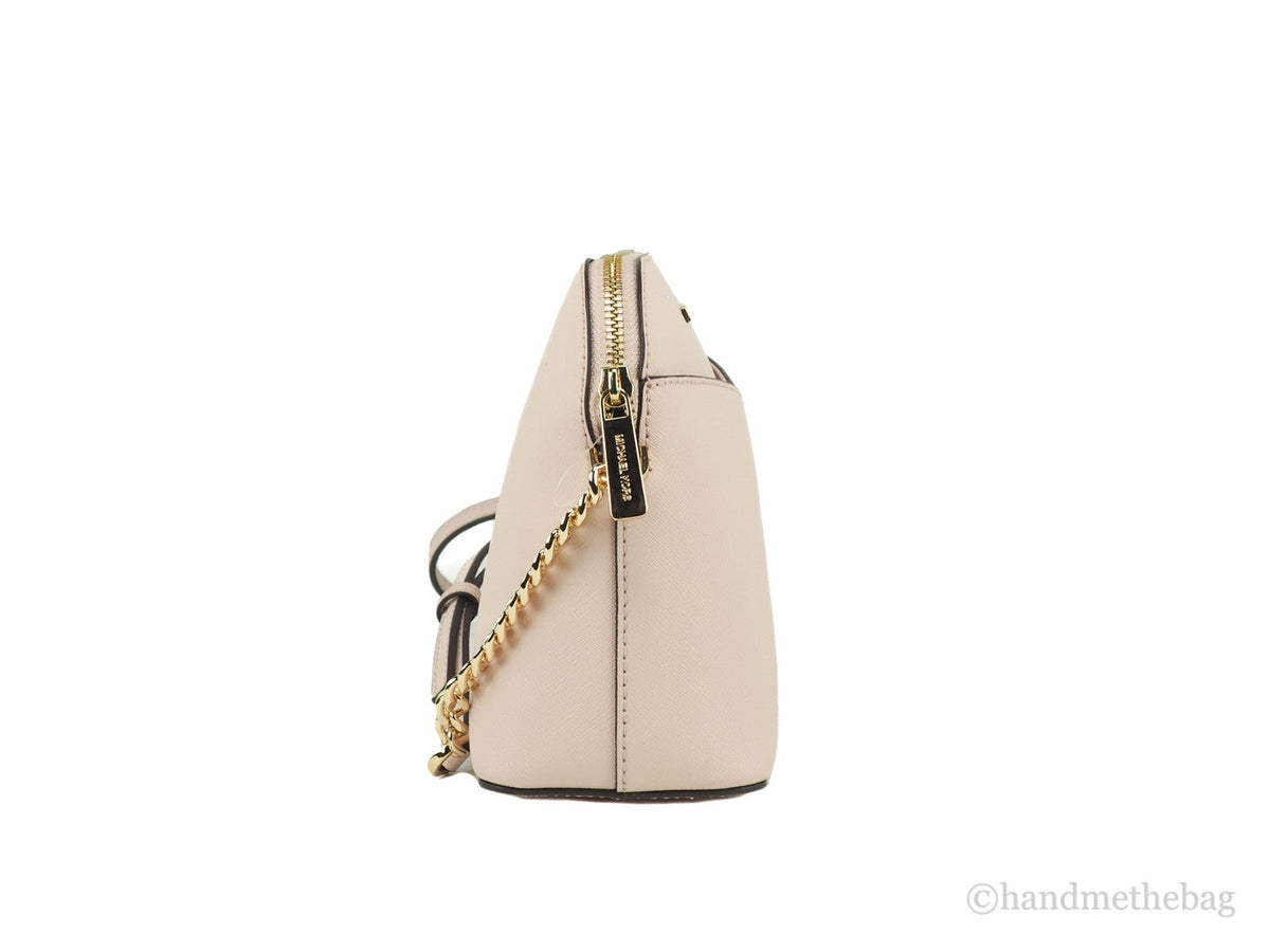 Exclusive Michael Kors Jet Set Travel Dome Leather Crossbody Bag — Top View