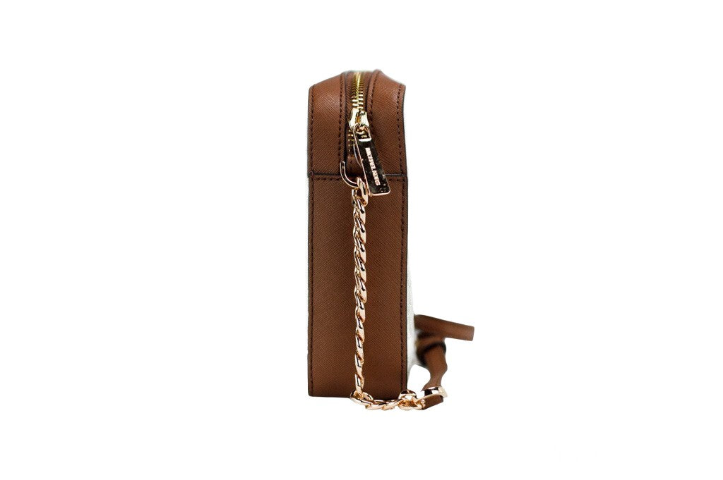 Exclusive Michael Kors Jet Set East West Signature Crossbody – Vanilla — Top View