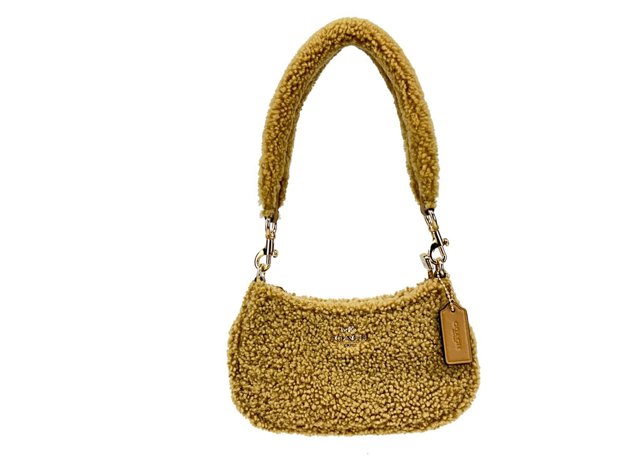 Exclusive Coach Teri Mini Shearling Crossbody Bag — Front View