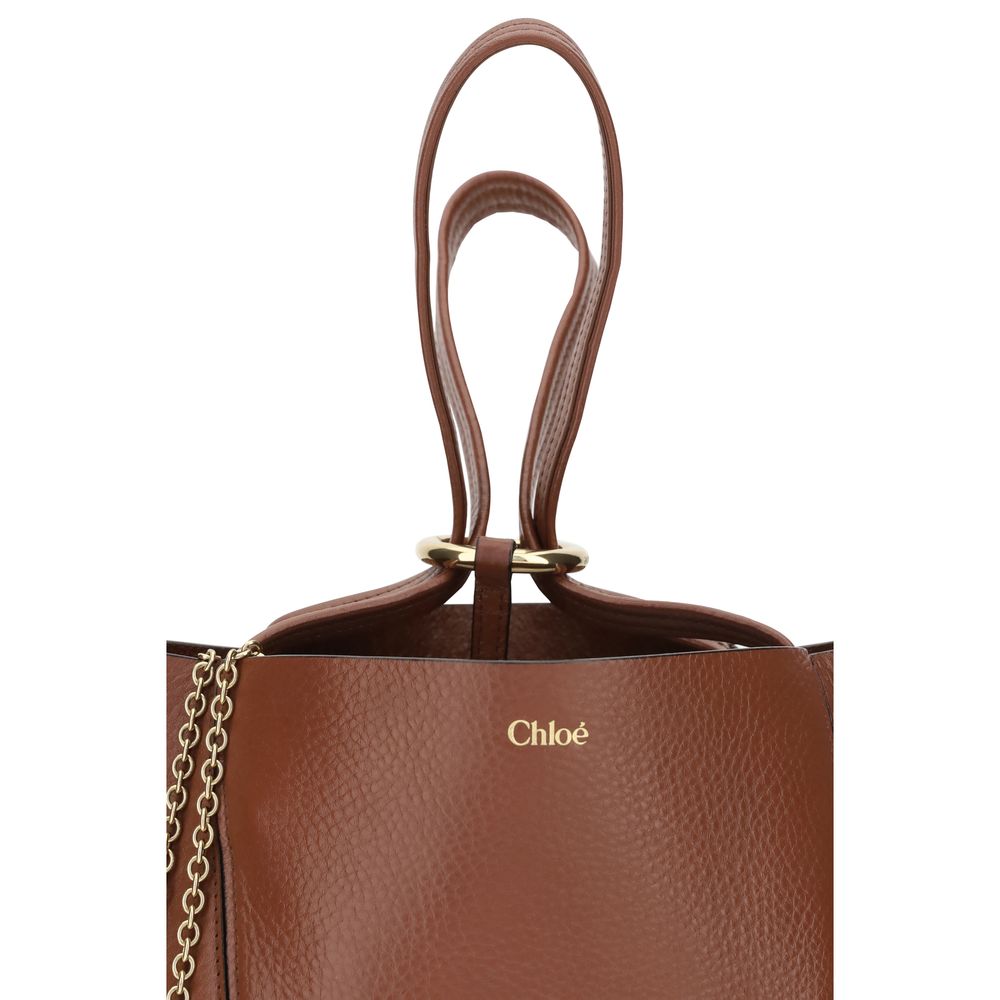 Exclusive Chloé Calfskin Shoulder Bag – Brown — Top View