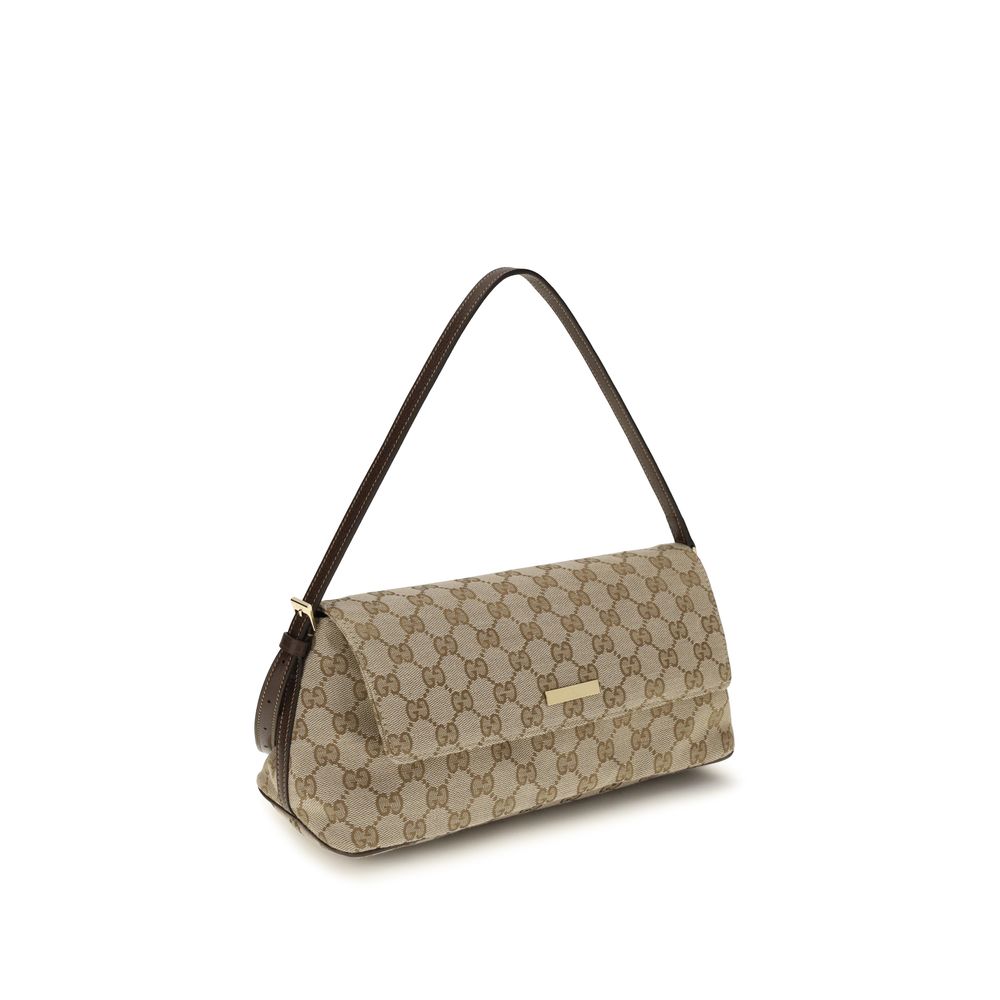 Exclusive Gucci Fabric Handbag – Brown — Side View