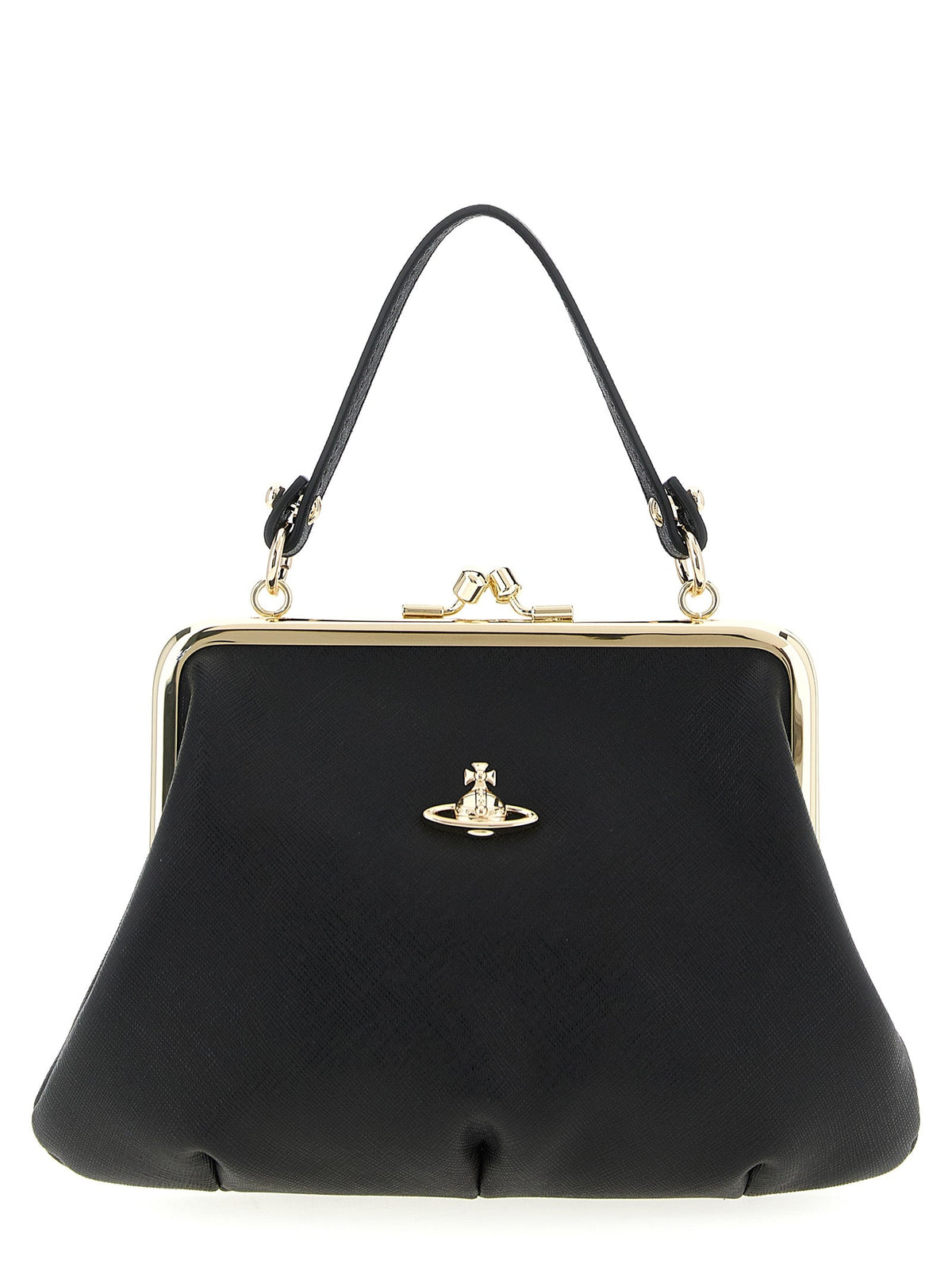 Exclusive Vivienne Westwood Cowhide Leather Handbag – Black — Front View