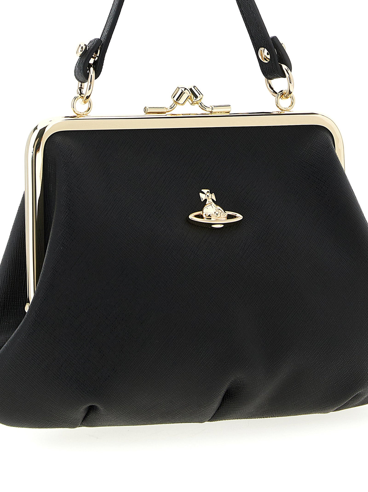 Exclusive Vivienne Westwood Cowhide Leather Handbag – Black — Back View