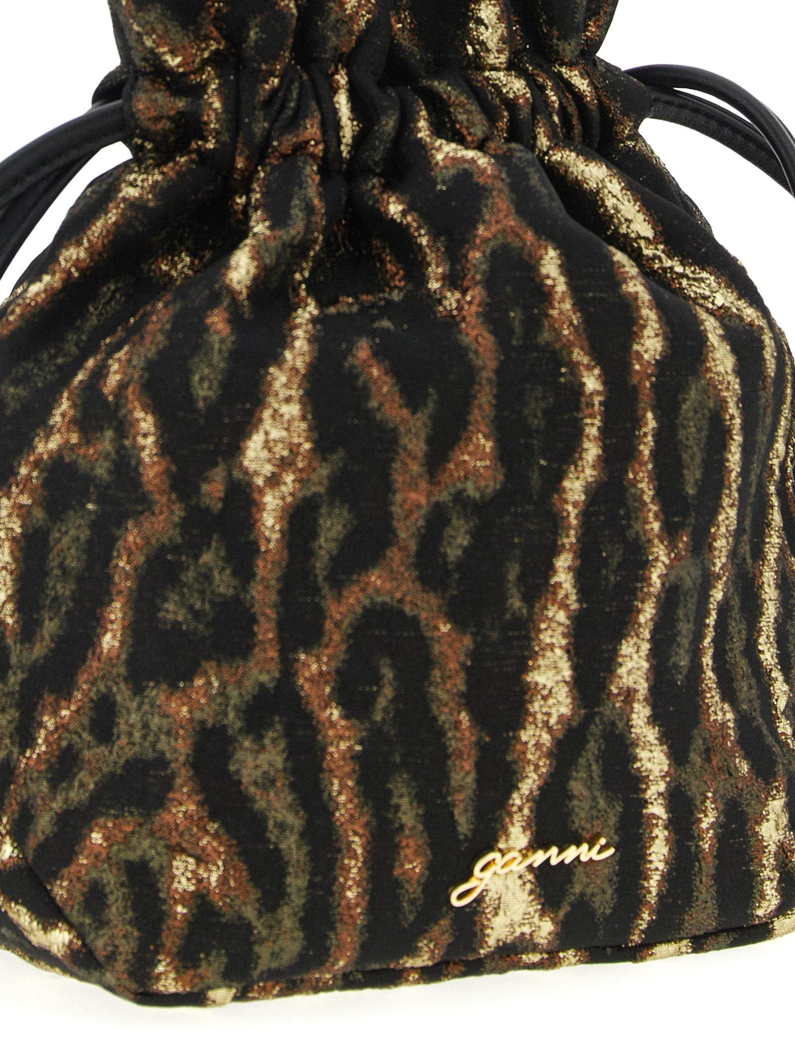 Exclusive Ganni Polyester Clutch Bag – Brown — Back View