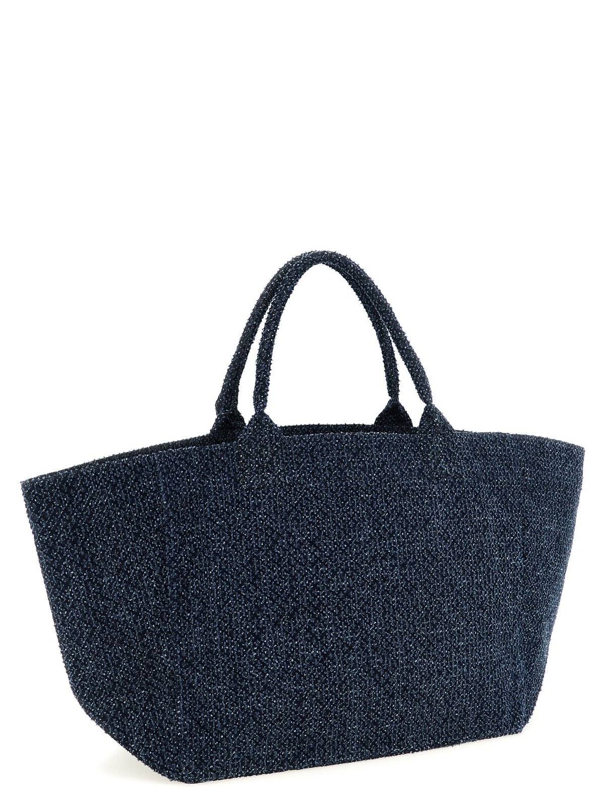 Exclusive Ganni Organic Cotton Tote Bag – Blue — Side View
