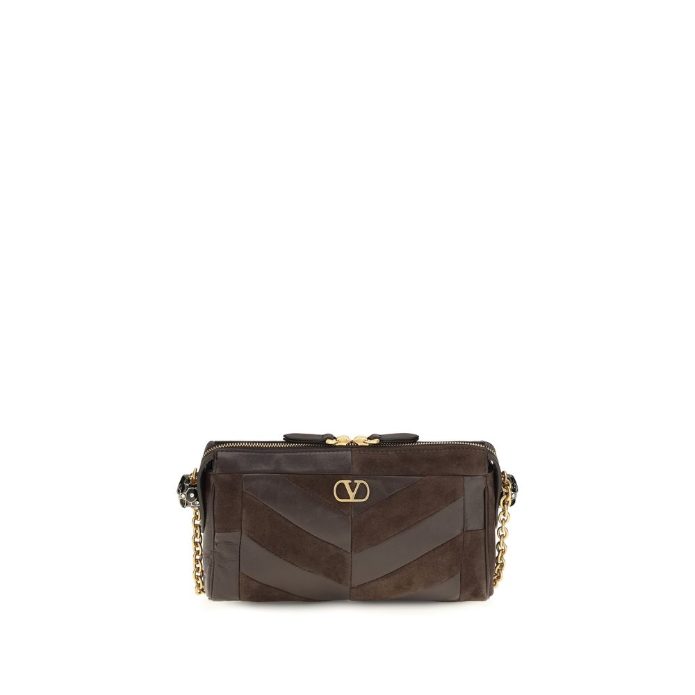 Exclusive Valentino Garavani Calfskin Shoulder Bag – Brown — Front View