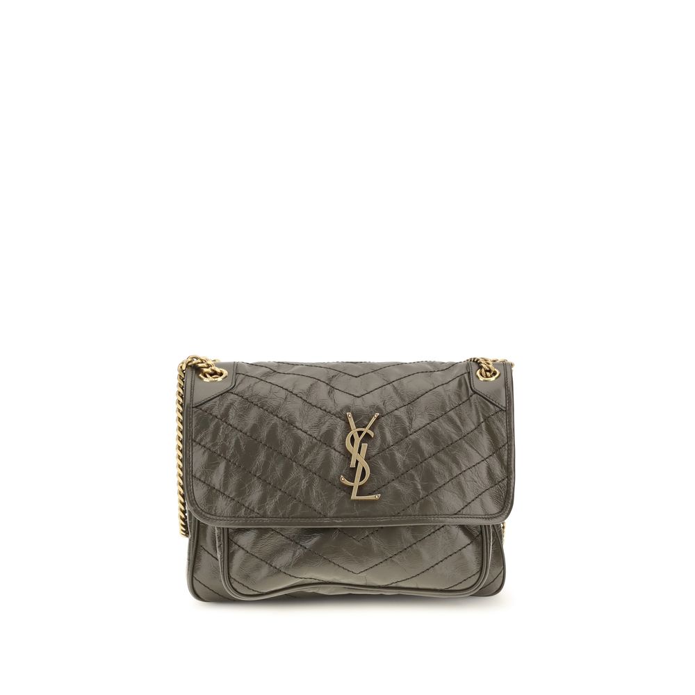 Exclusive Saint Laurent Calfskin Shoulder Bag – Bicolor — Front View