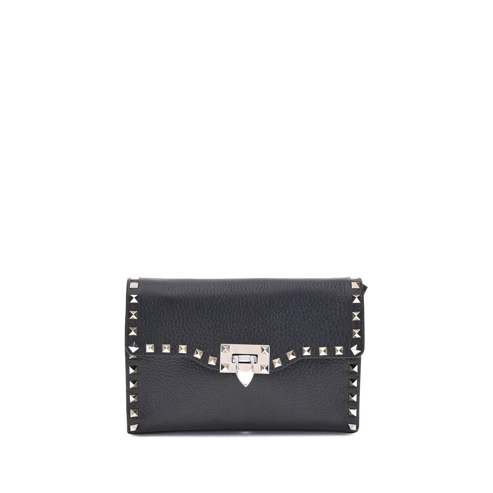 Exclusive Valentino Garavani Calfskin Shoulder Bag – Black — Front View