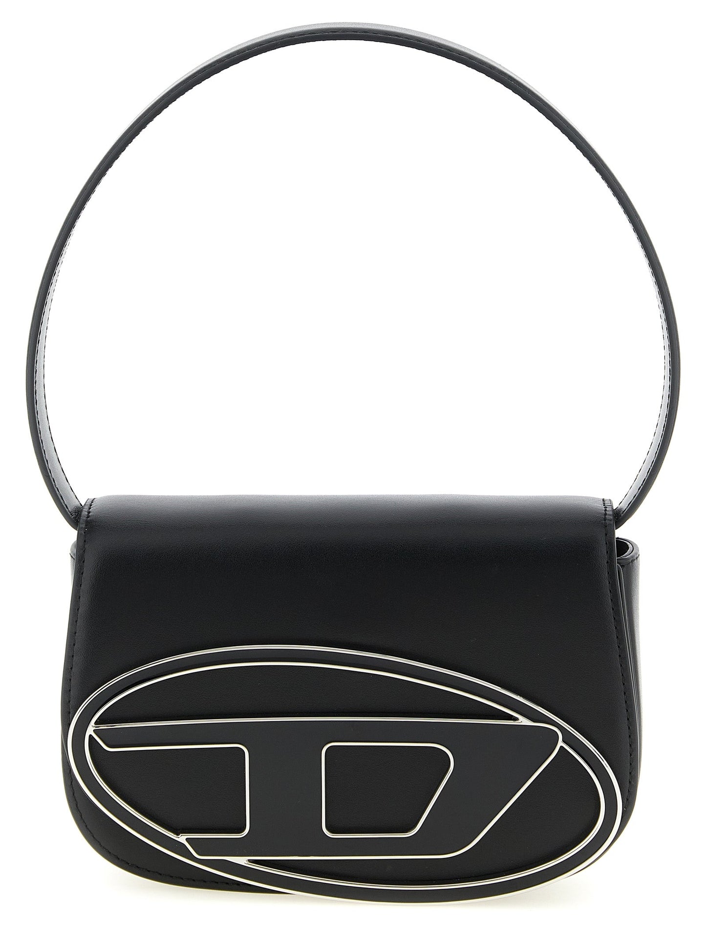 Exclusive Diesel Cowhide Leather Shoulder Bag – Black — Front View