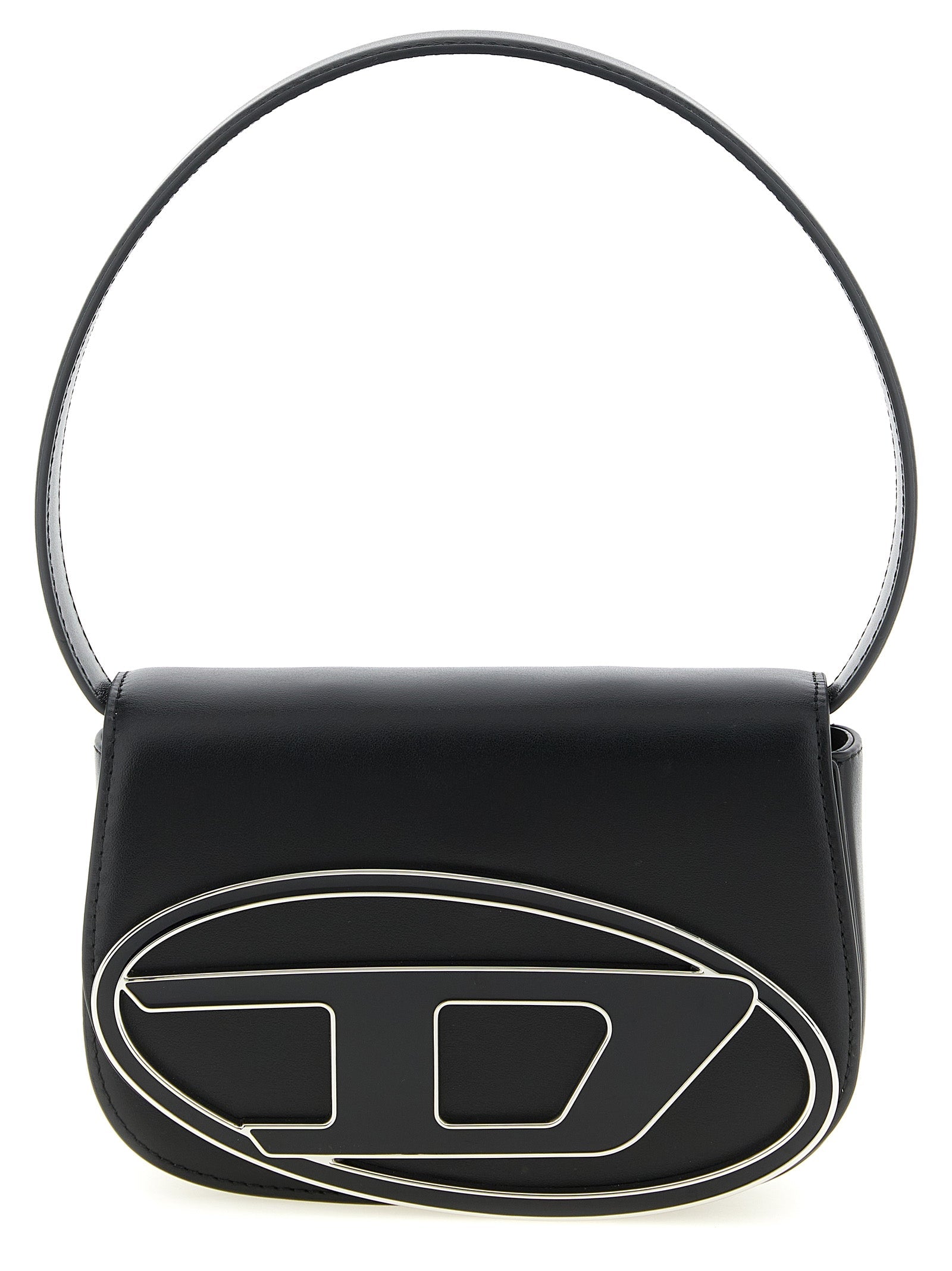 Exclusive Diesel Cowhide Leather Shoulder Bag – Black — Front View