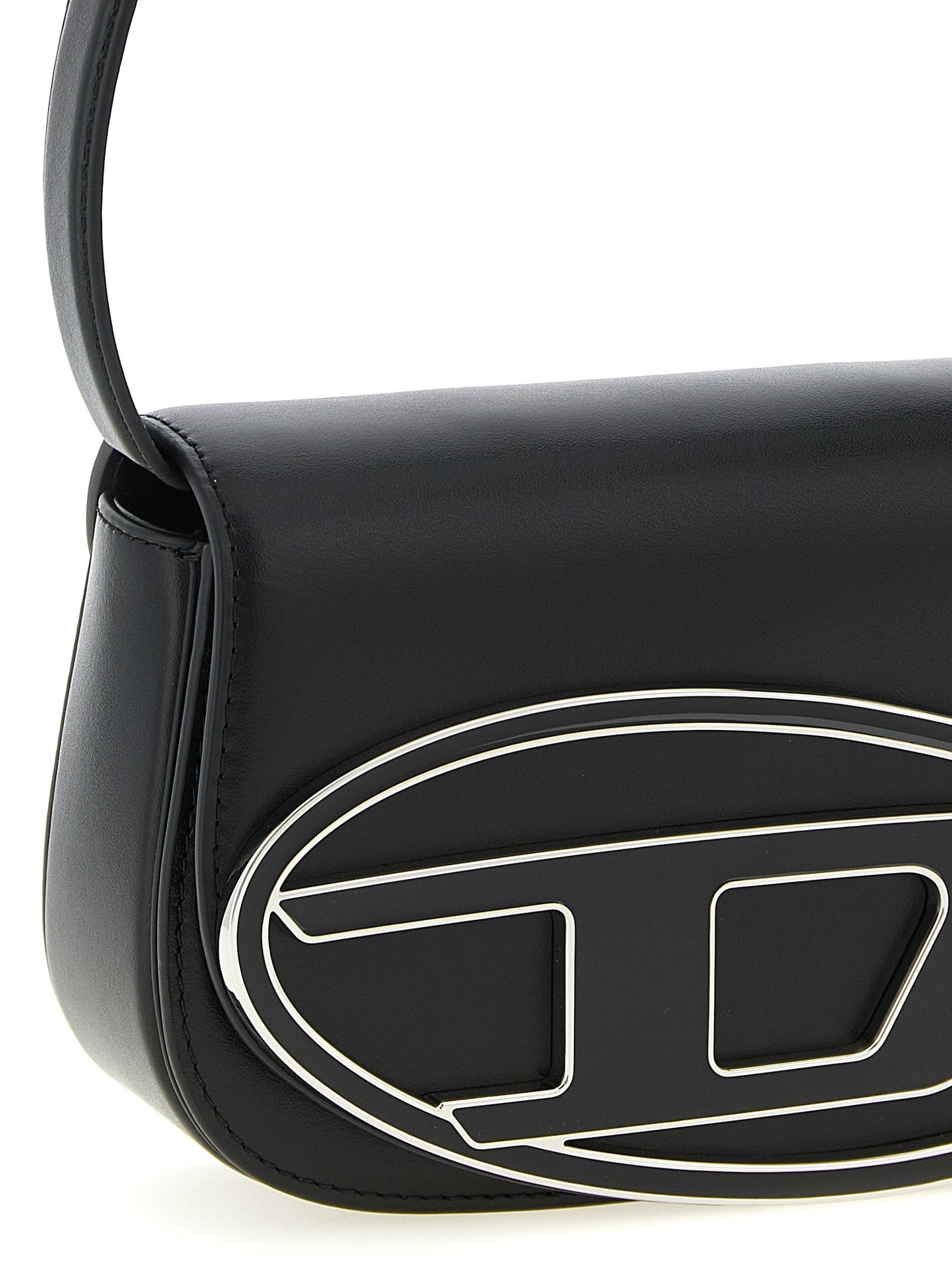 Exclusive Diesel Cowhide Leather Shoulder Bag – Black — Back View