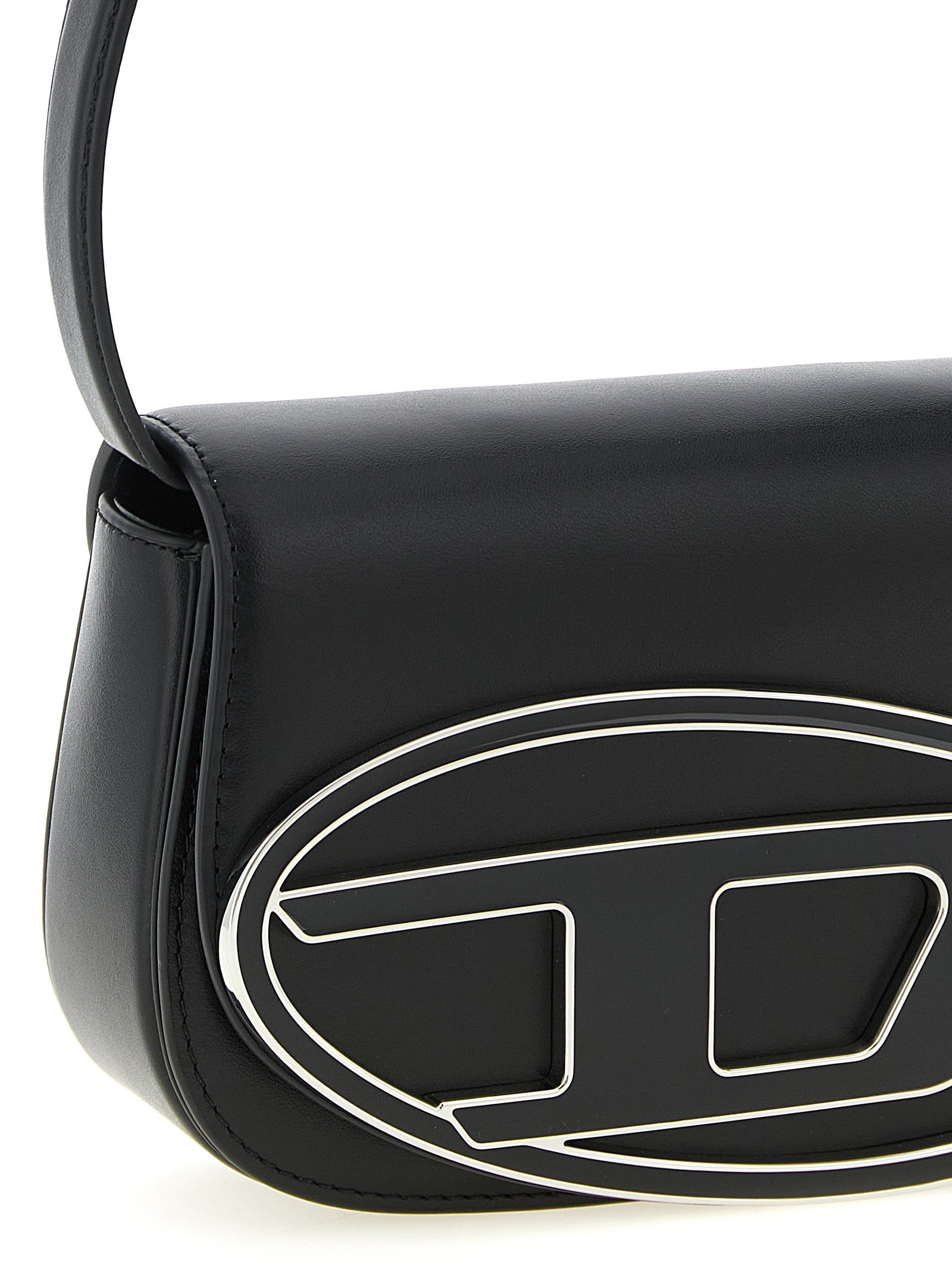 Exclusive Diesel Cowhide Leather Shoulder Bag – Black — Back View