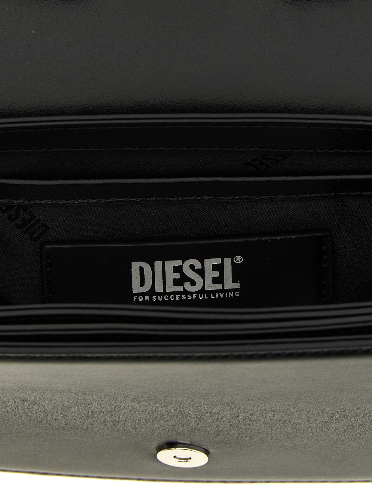 Exclusive Diesel Cowhide Leather Shoulder Bag – Black — Top View