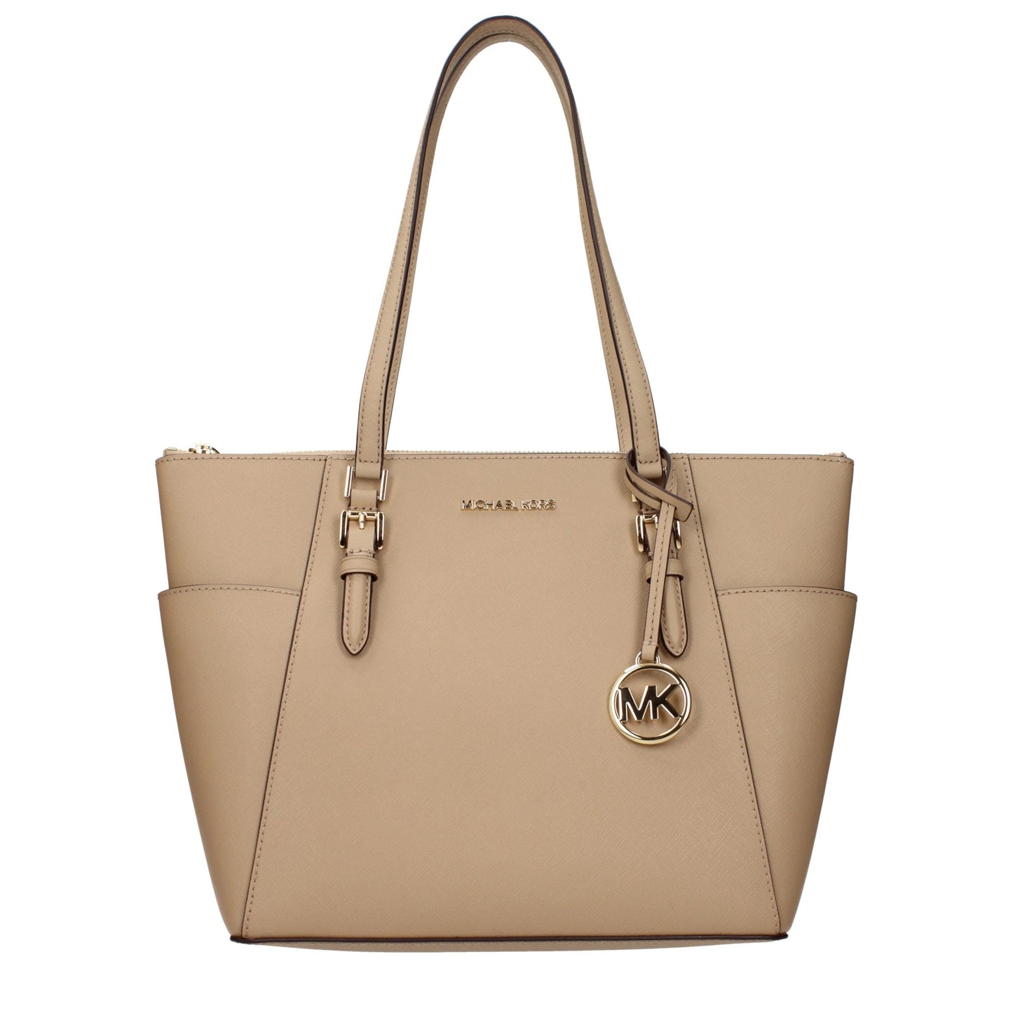 Exclusive Michael Kors Leather Shoulder Bag – Camel — Front View