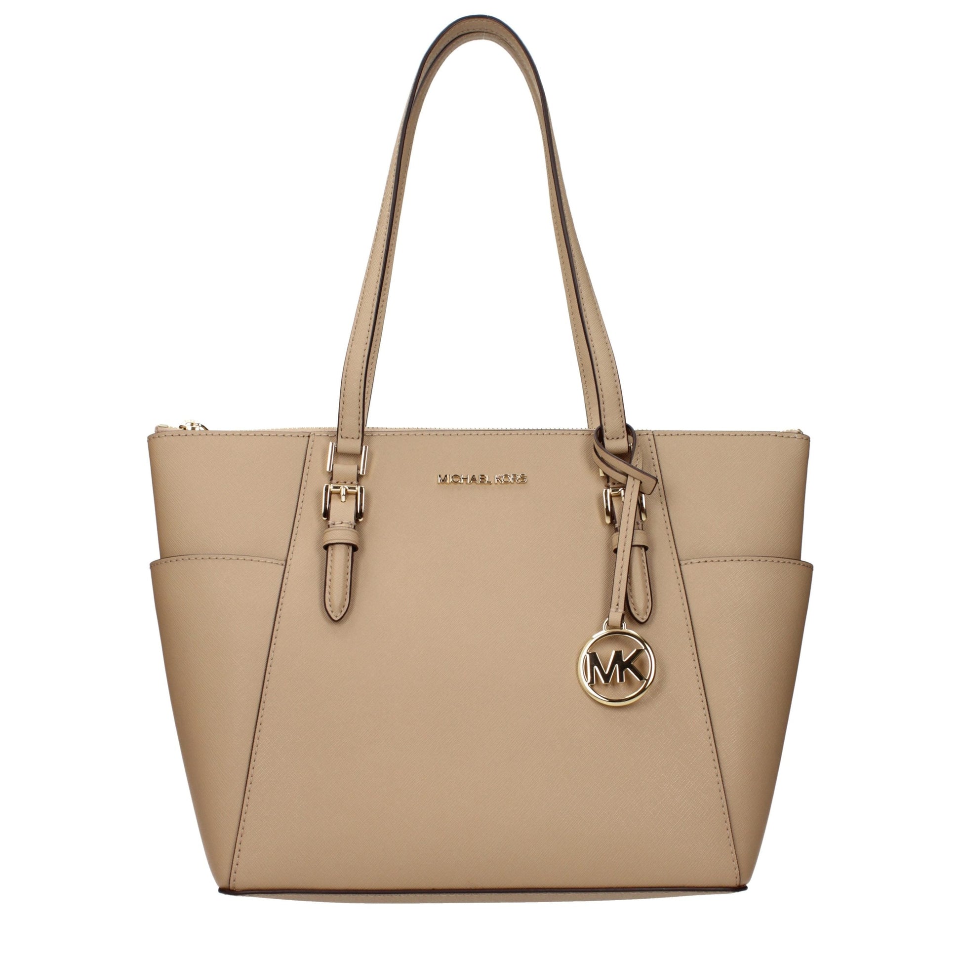 Exclusive Michael Kors Leather Shoulder Bag – Camel — Front View