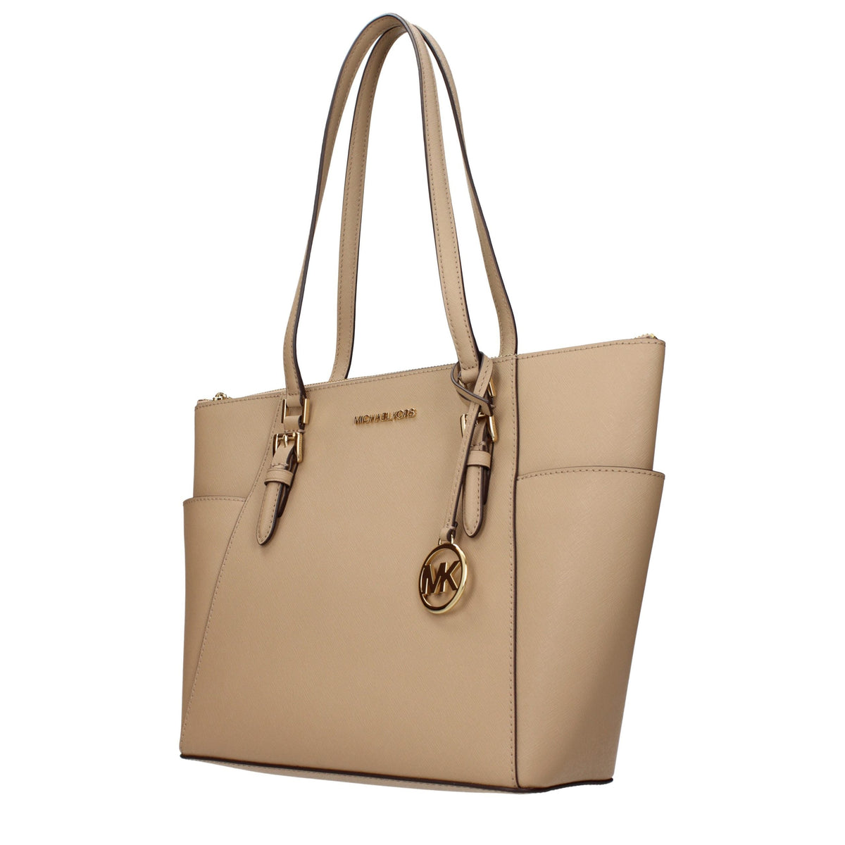 Exclusive Michael Kors Leather Shoulder Bag – Camel — Side View