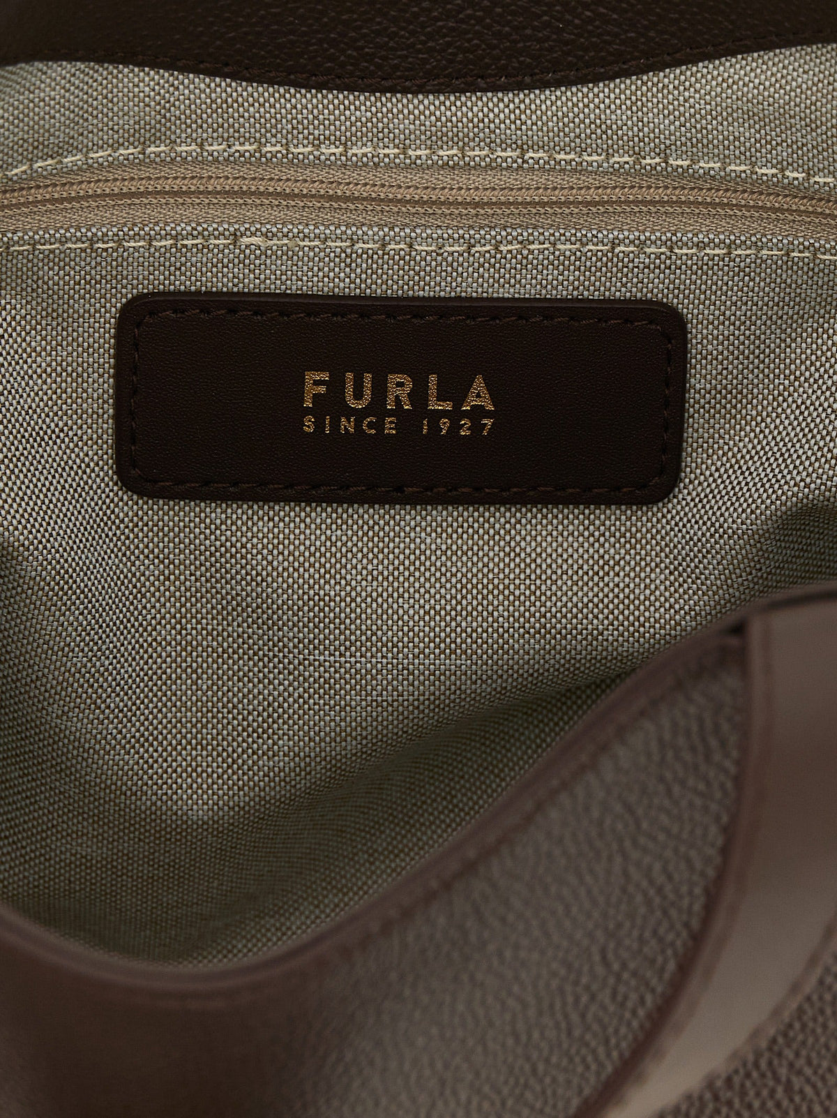 Exclusive Furla Goccia S Calfskin Tote – Dark Brown — Top View