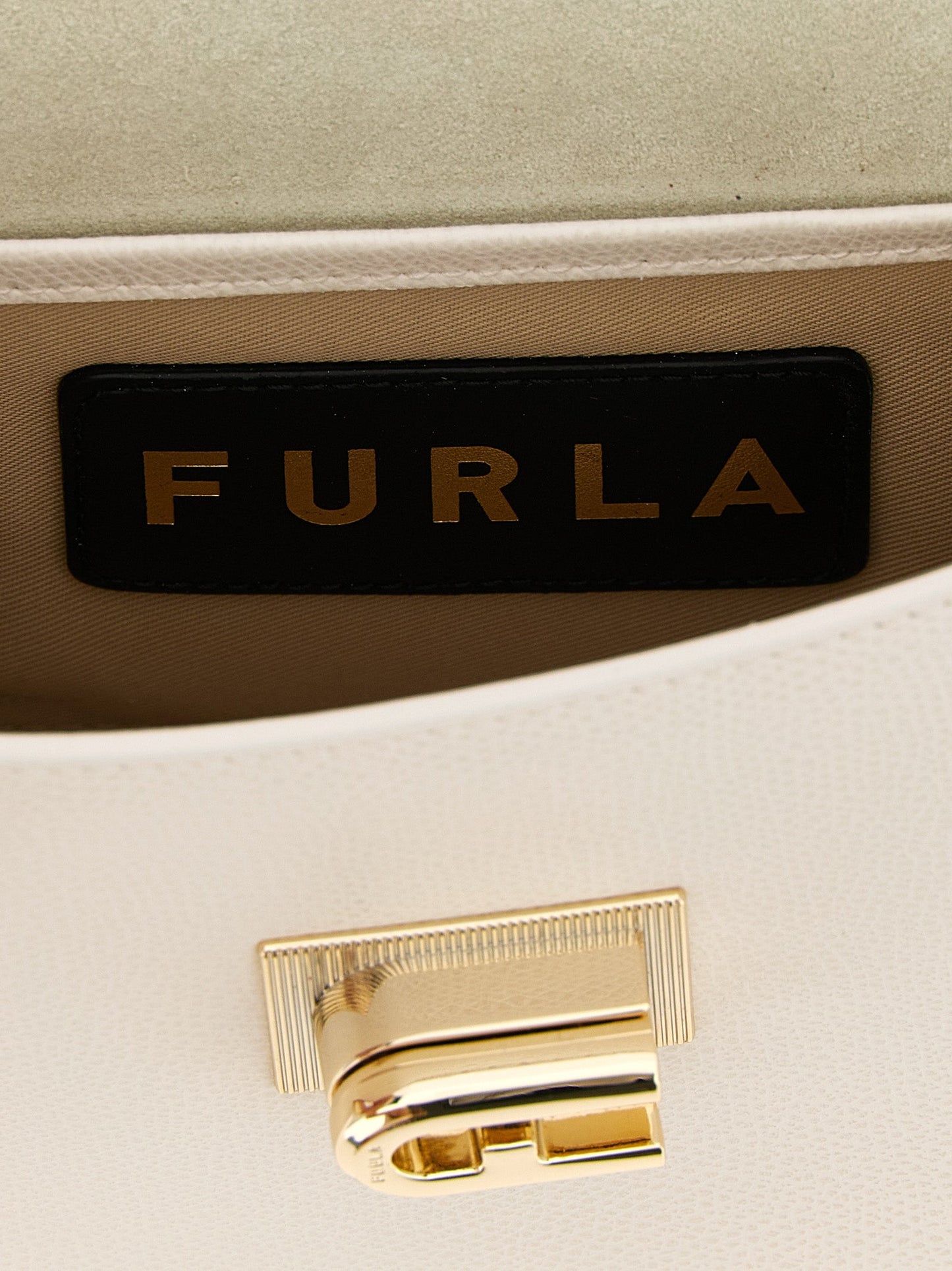 Exclusive Furla 1927 Mini Calfskin Crossbody – White — Top View
