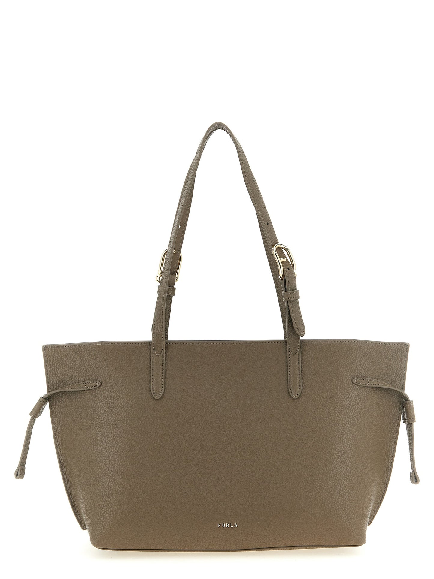 Exclusive Furla Calfskin Tote Bag – Gray — Front View