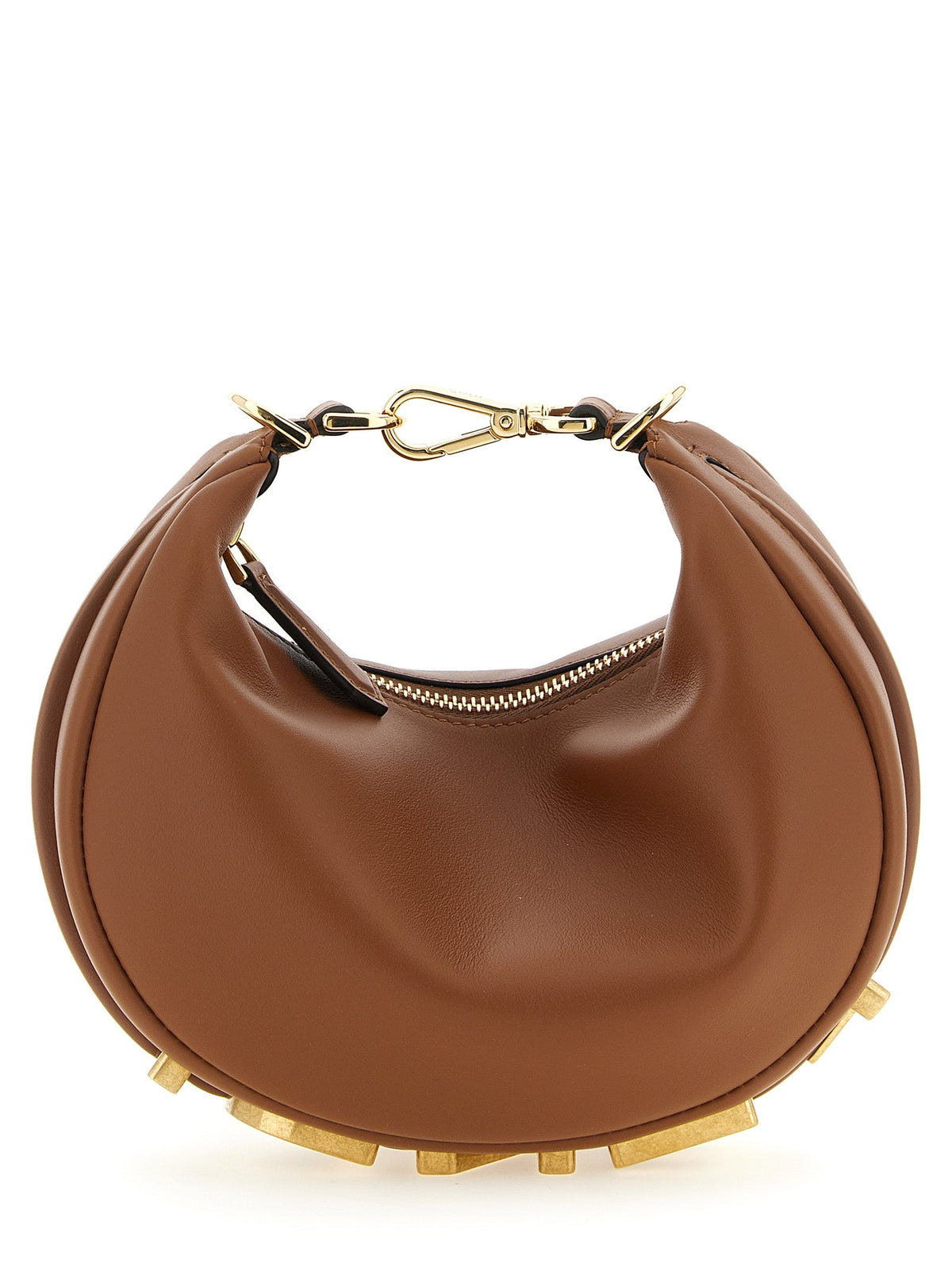 Exclusive Fendi Calfskin Handbag – Brown — Front View