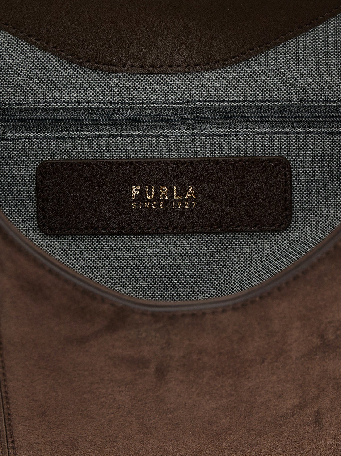 Exclusive Furla Goccia M Hobo Shoulder Bag – Chocolate Brown — Top View