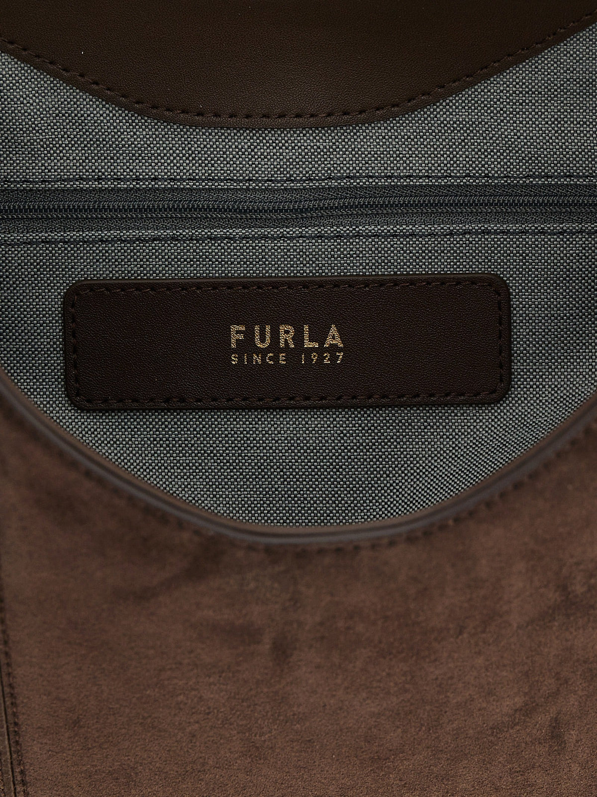 Exclusive Furla Goccia M Hobo Shoulder Bag – Chocolate Brown — Top View