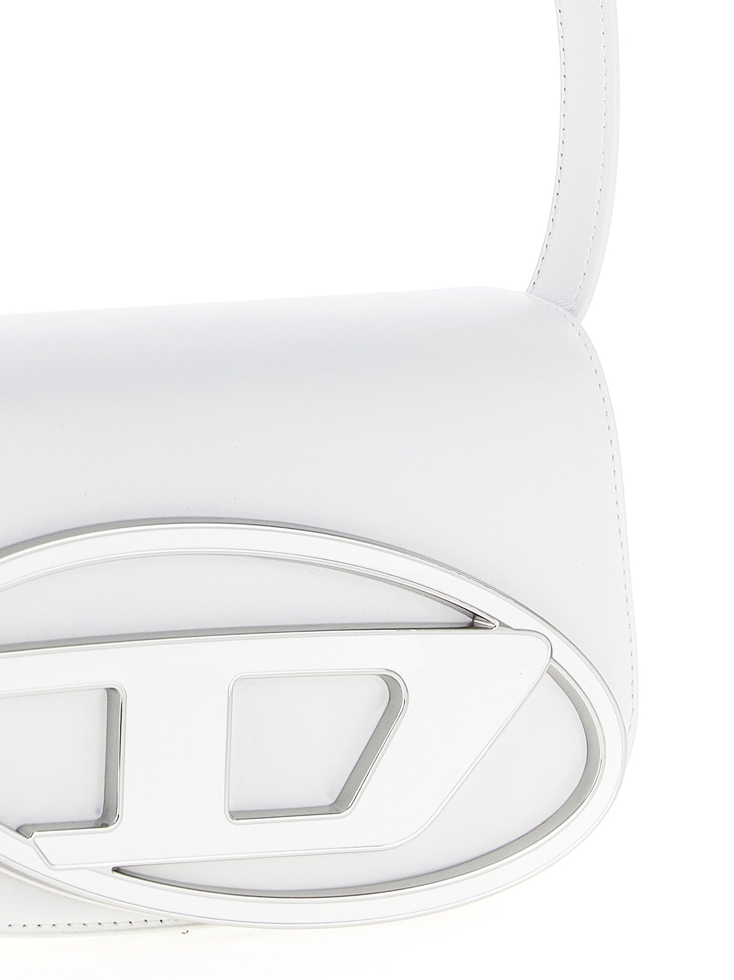 Exclusive Diesel Cowhide Leather Shoulder Bag – White — Back View