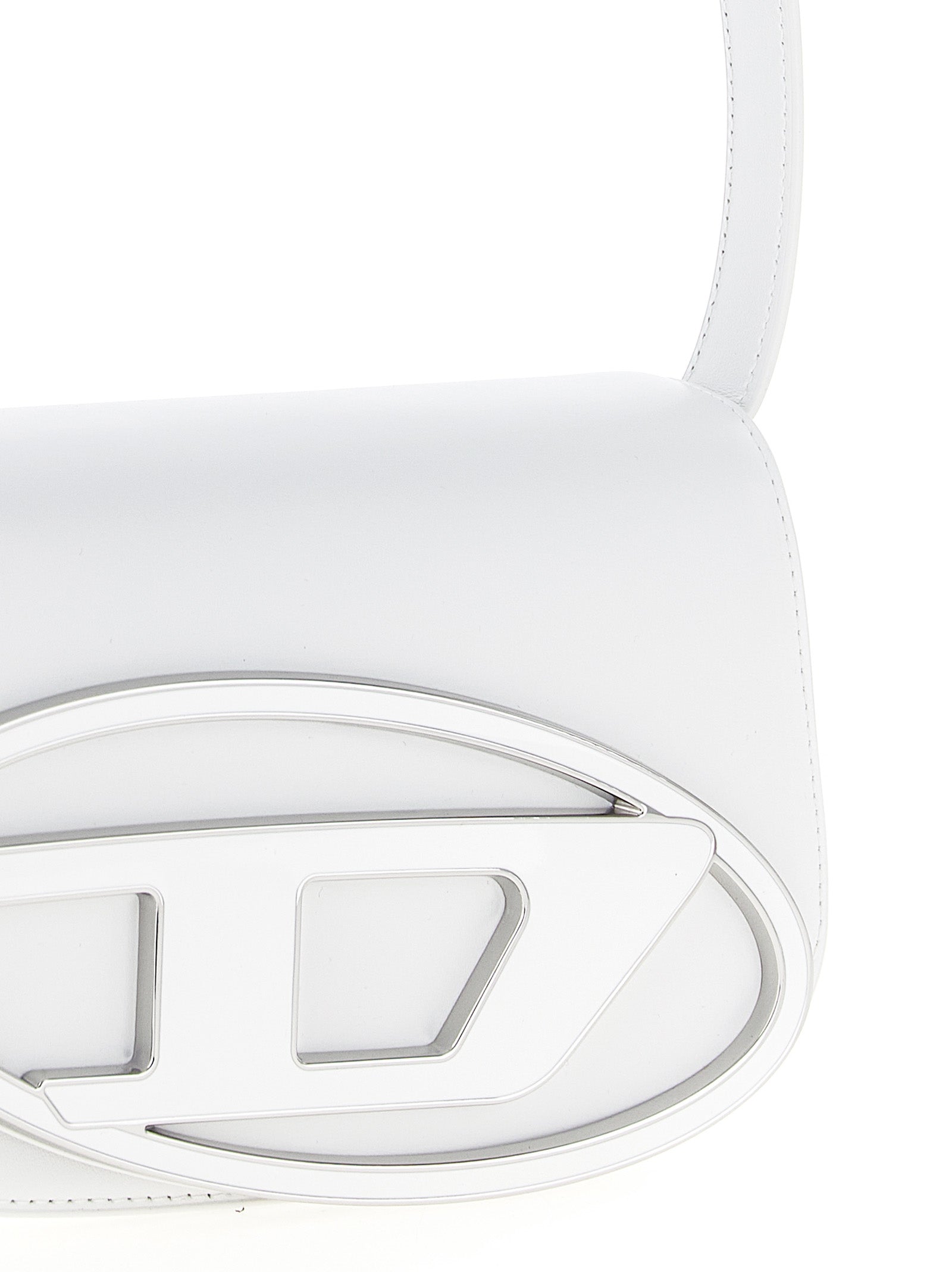Exclusive Diesel Cowhide Leather Shoulder Bag – White — Back View