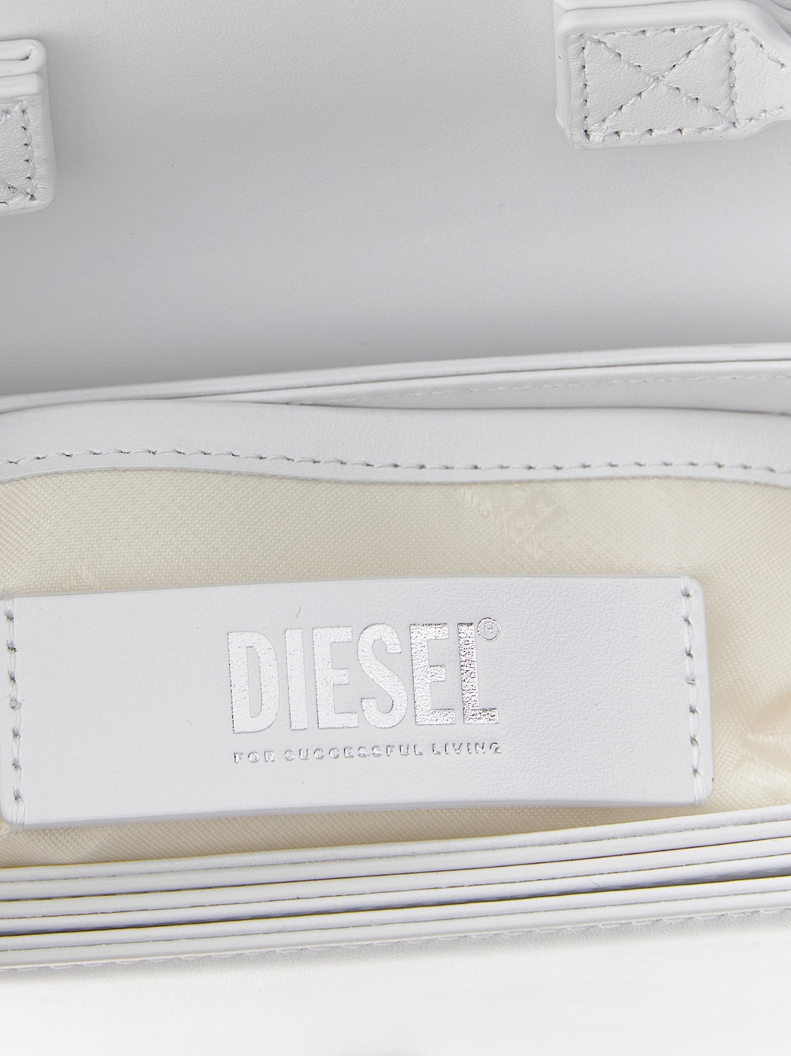 Exclusive Diesel Cowhide Leather Shoulder Bag – White — Top View