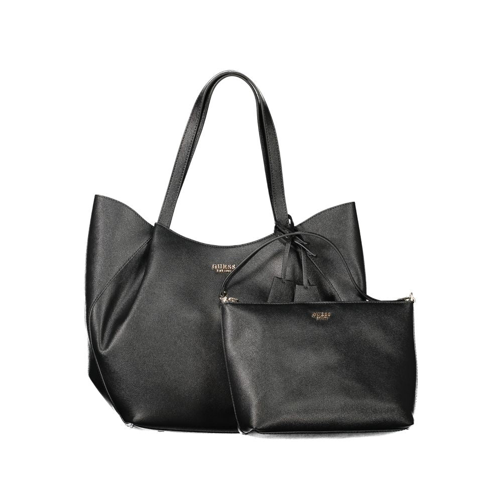 Exclusive Guess Jeans Polyurethane Handbag – Black — Side View