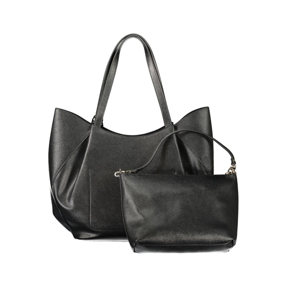 Exclusive Guess Jeans Polyurethane Handbag – Black — Back View