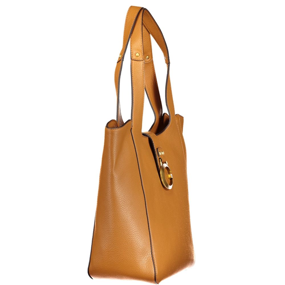 Exclusive Guess Jeans Polyurethane Handbag – Brown — Back View