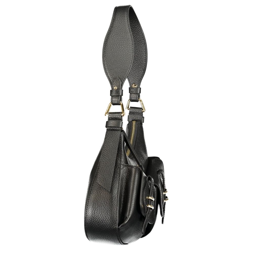 Exclusive Coccinelle Mavery Pocket Leather Bag – Black — Back View