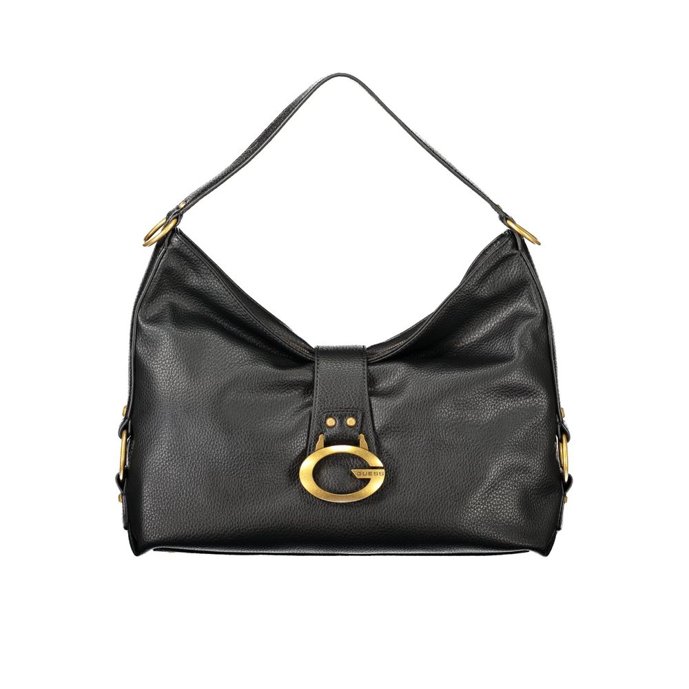 Exclusive Guess Jeans Polyurethane Handbag – Black — Front View
