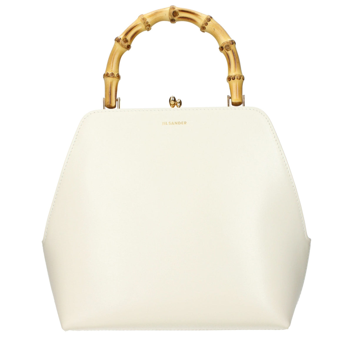 Exclusive Jil Sander Leather Handbag – Beige — Front View
