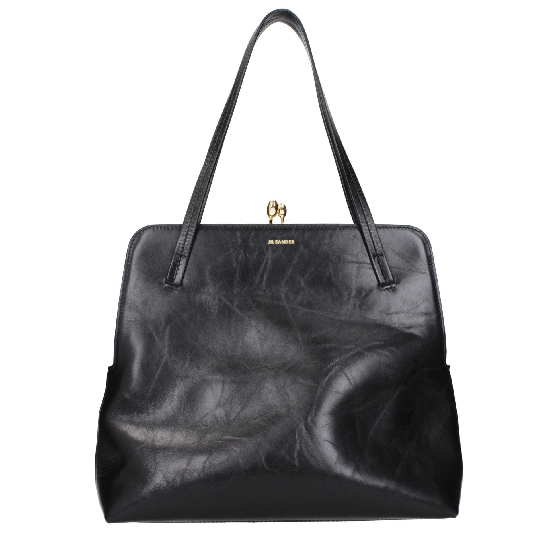 Exclusive Jil Sander Leather Shoulder Bag – Black — Front View