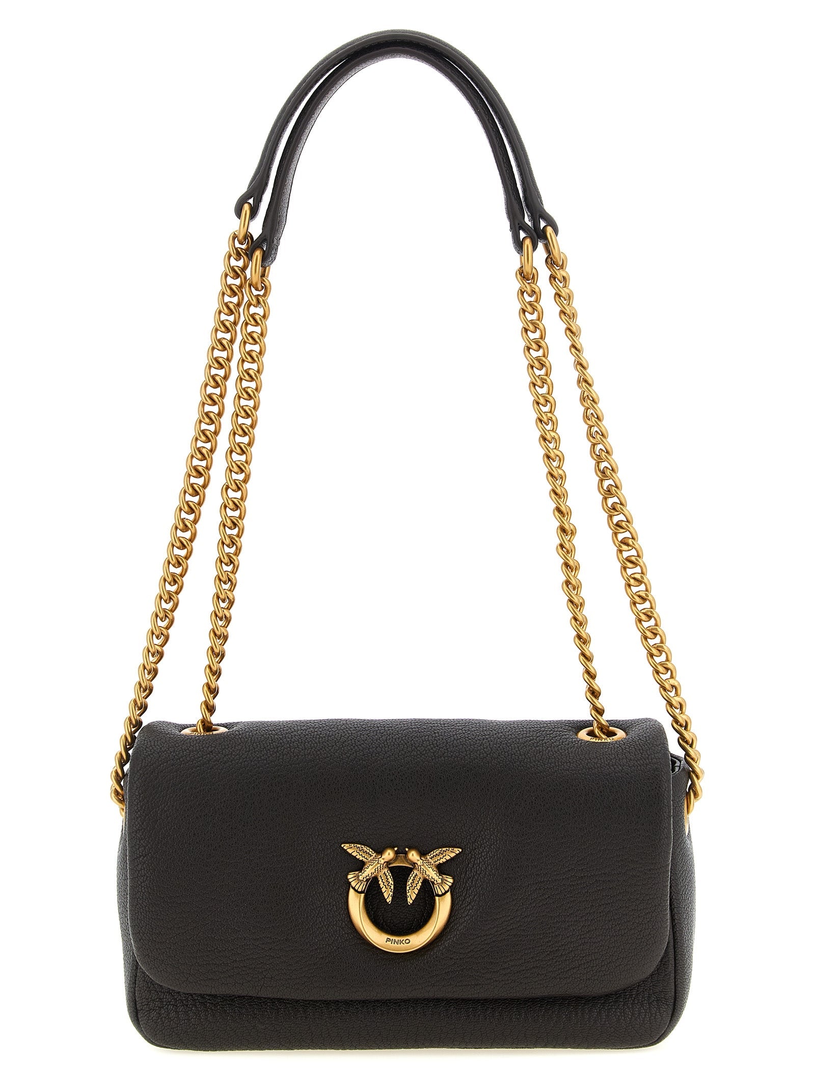 Exclusive PINKO Lambskin Crossbody Bag – Brown — Front View