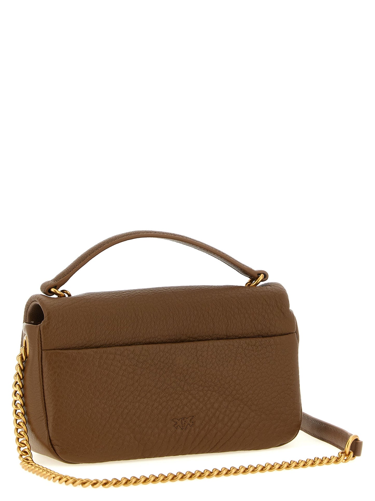 Exclusive PINKO Lambskin Shoulder Bag – Brown — Side View