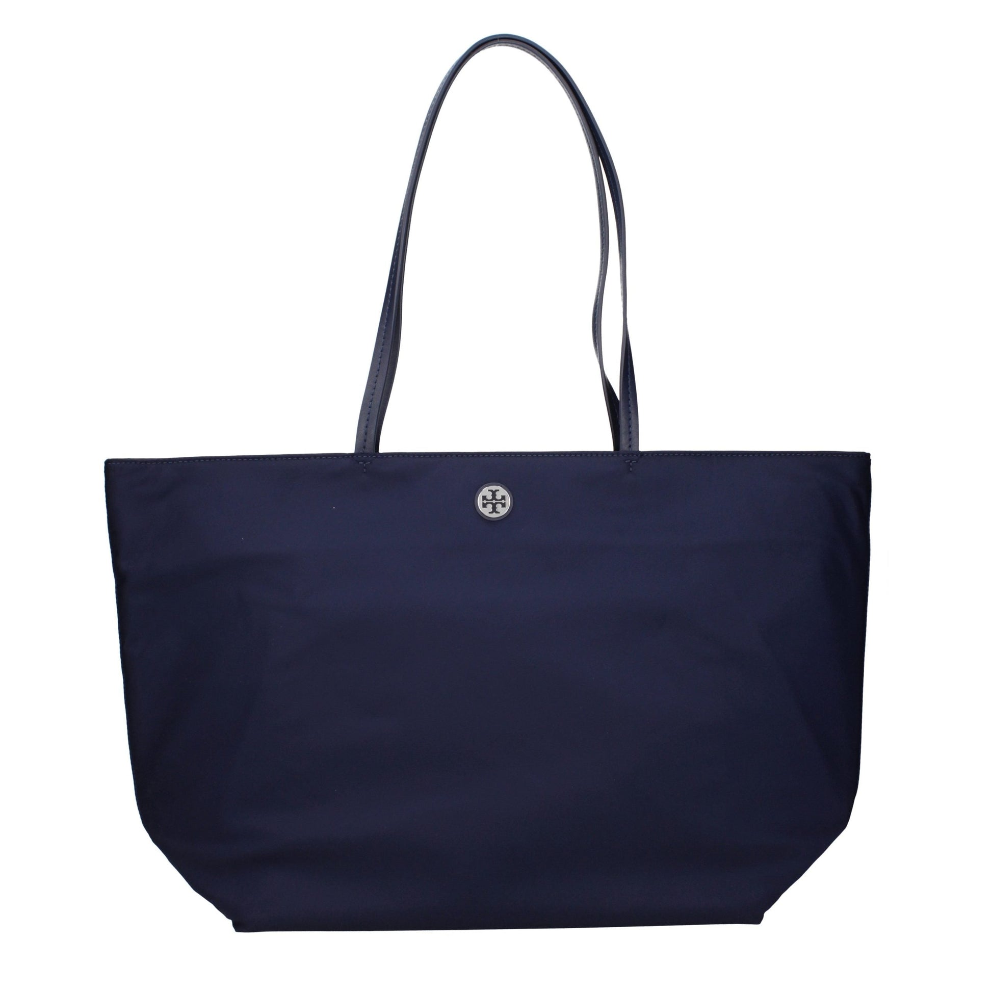 Exclusive Tory Burch Fabric Shoulder Bag – Blue — Front View