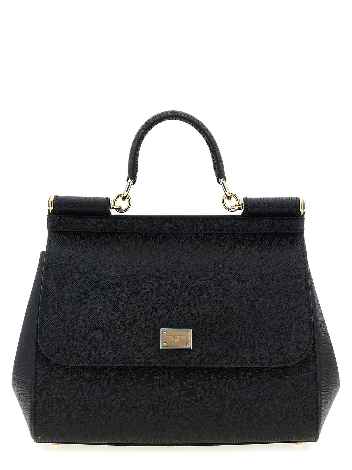Exclusive Dolce & Gabbana Calfskin Handbag – Black — Front View