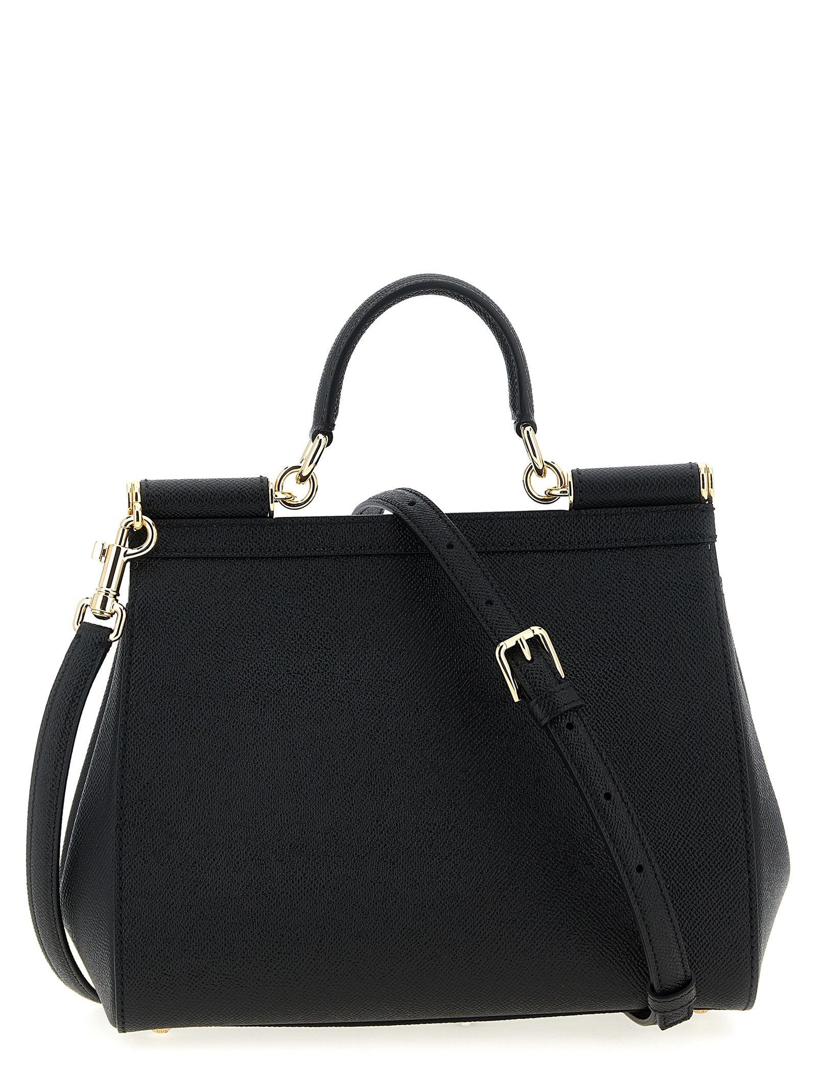 Exclusive Dolce & Gabbana Calfskin Handbag – Black — Side View
