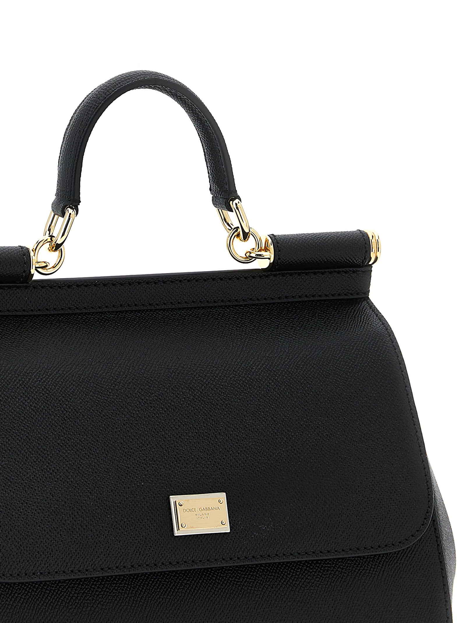 Exclusive Dolce & Gabbana Calfskin Handbag – Black — Back View